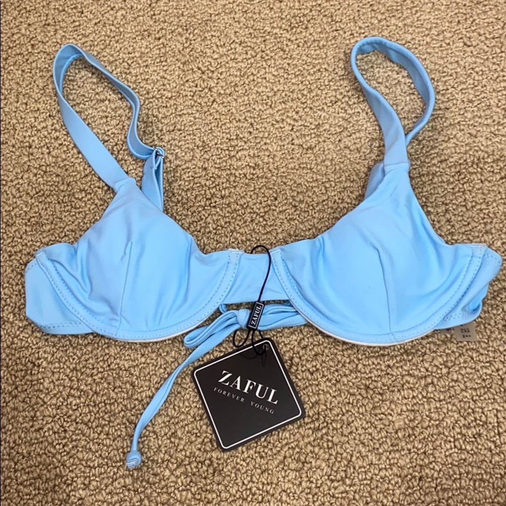Blue bikini top